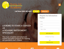 Tablet Screenshot of hearingaidacademy.com